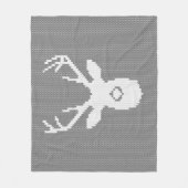 Deer Silhouette in het kerstfeest.. Ugly Sweater K Fleece Deken (Voorkant)