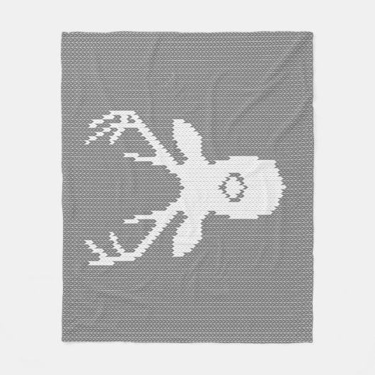 Deer Silhouette in het kerstfeest.. Ugly Sweater K Fleece Deken (Voorkant)