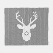 Deer Silhouette in het kerstfeest.. Ugly Sweater K Fleece Deken (Voorkant (Horizontaal))