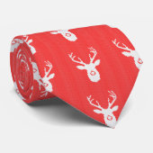 Deer Silhouette in het kerstfeest.. Ugly Sweater K Stropdas (Opgerold)