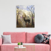 Deer Silhouette met de Achtergrond van de Berg Canvas Afdruk (Insitu (Woonkamer))