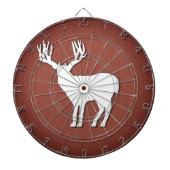 Deer Silhouette op Faux Wooded Background Dartbord (Voorkant)