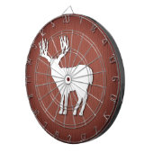 Deer Silhouette op Faux Wooded Background Dartbord (Voorkant Rechts)