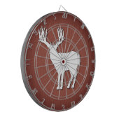 Deer Silhouette op Faux Wooded Background Dartbord (Voorkant Links)