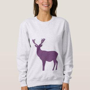 Deer silhouette Paarse stag Eenvoudig elegant Trui