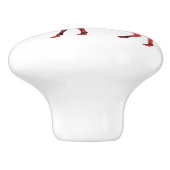 Deer Silhouette Red en Black Pset Tartan Keramische Knop (Zijkant)