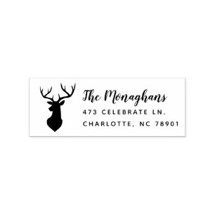 Deer Silhouette Retouradreslabel Rubberstempel