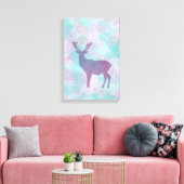 Deer silhouette Simple abstract Winter Cute Pastel Canvas Afdruk (Insitu (Woonkamer))
