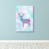 Deer silhouette Simple abstract Winter Cute Pastel Canvas Afdruk (Insitu (Houten vloer))