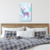 Deer silhouette Simple abstract Winter Cute Pastel Canvas Afdruk (Insitu (Slaapkamer))