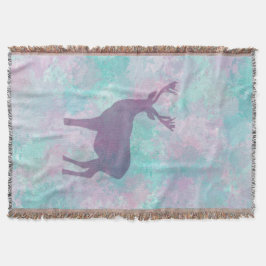 Deer silhouette Simple abstract Winter Cute Pastel Deken
