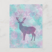 Deer silhouette Simple abstract Winter Cute Pastel Feestdagenkaart (Voorkant)