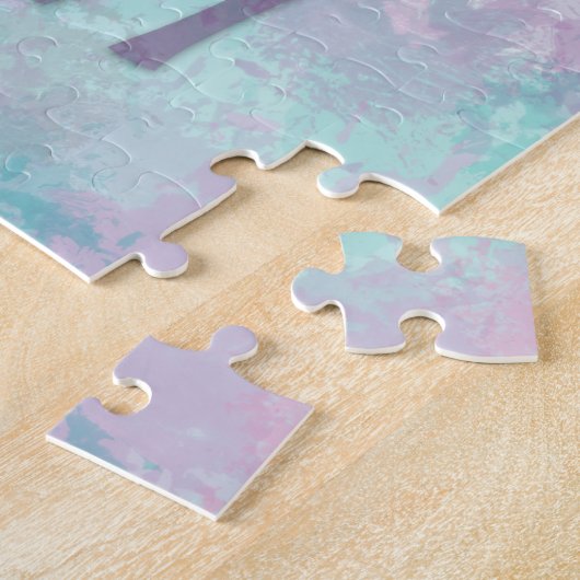 Deer silhouette Simple abstract Winter Cute Pastel Legpuzzel (Zijkant)