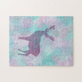 Deer silhouette Simple abstract Winter Cute Pastel Legpuzzel (Horizontaal)