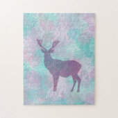 Deer silhouette Simple abstract Winter Cute Pastel Legpuzzel (Verticaal)