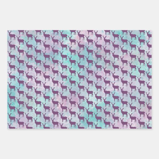 Deer silhouette Stippen patroon schattige pastelkl Inpakpapier Vel (Voorkant 2)