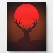 Deer Silhouette with Fiery Red Sunset Fotoplaat (Voorkant)
