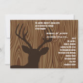 Deer Silhouette Wood Grain Wedding Invite Kaart (Voorkant)