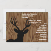 Deer Silhouette Wood Grain Wedding Invite Kaart (Voorkant)