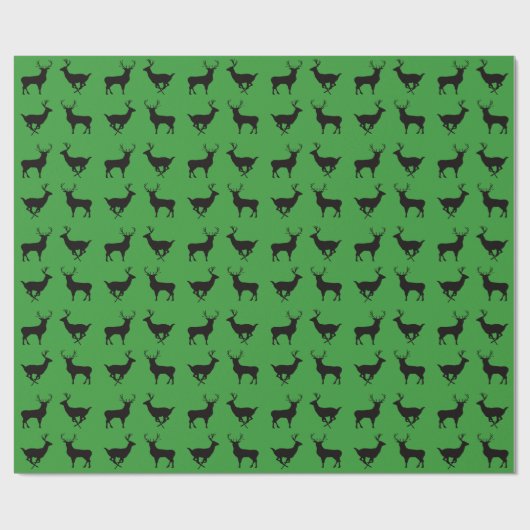 Deer Silhouette Wrapping Paper Cadeaupapier (Vlak)