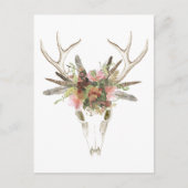 Deer Skull & Flowers Briefkaart (Voorkant)