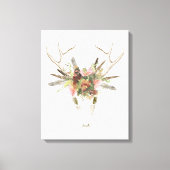 Deer Skull & Flowers Canvas Afdruk (Voorkant)