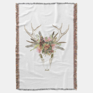 Deer Skull & Flowers Deken