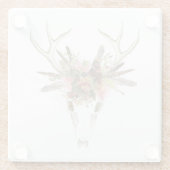 Deer Skull & Flowers Glazen Onderzetter (Achterkant)