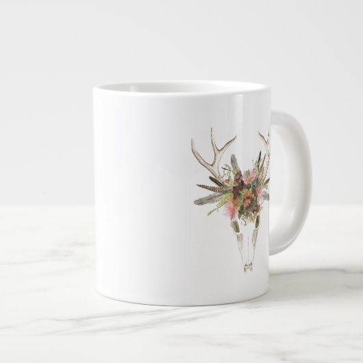 Deer Skull & Flowers Grote Koffiekop (Voorkant rechts)