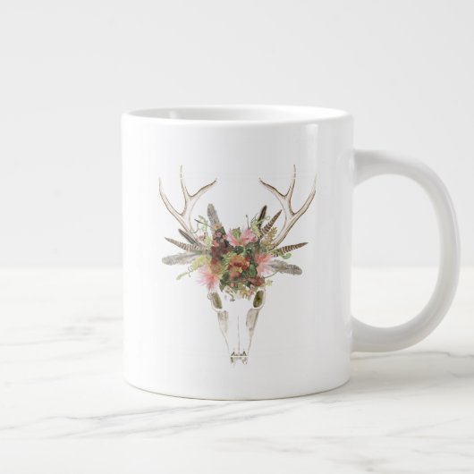 Deer Skull & Flowers Grote Koffiekop (Rechts)