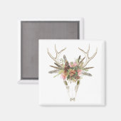 Deer Skull & Flowers Magneet (Voorkant / Achterkant)