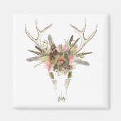 Deer Skull & Flowers Magneet (Voorkant)