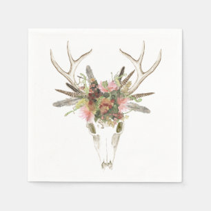 Deer Skull & Flowers Servet