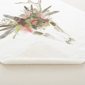 Deer Skull & Flowers Sherpa Deken (3/4)