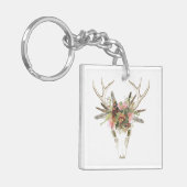 Deer Skull & Flowers Sleutelhanger (Voorkant Links)