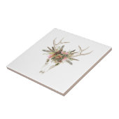 Deer Skull & Flowers Tegeltje (Zijkant)