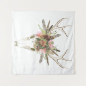 Deer Skull & Flowers Wandkleed (Voorkant (horizontaal))