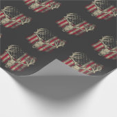 Deer Skull Hunter American Flag Deer Hunting USA Cadeaupapier (Hoek)