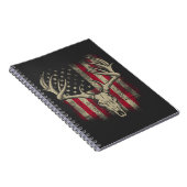 Deer Skull Hunter American Flag Deer Hunting USA Notitieboek (Rechterzijde)
