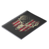Deer Skull Hunter American Flag Deer Hunting USA Notitieboek (Linkerzijde)