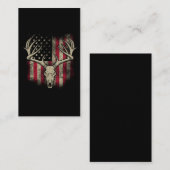 Deer Skull Hunter American Flag Deer Hunting USA Visitekaartje (Voorkant / Achterkant)