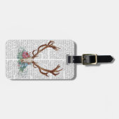 Deer Skull met bloemen 2 Bagagelabel (Voorkant horizontaal)