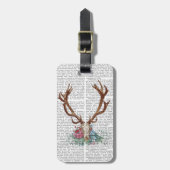 Deer Skull met bloemen 2 Bagagelabel (Voorkant verticaal)