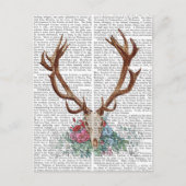 Deer Skull met bloemen 2 Briefkaart (Voorkant)