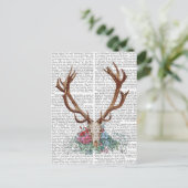 Deer Skull met bloemen 2 Briefkaart (Staand voorkant)