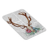 Deer Skull met bloemen 2 Magneet (Rechterzijde)