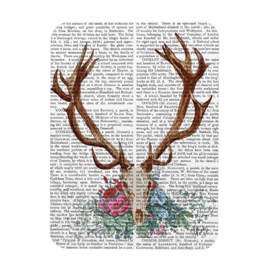 Deer Skull met bloemen 2 Magneet (Verticaal)