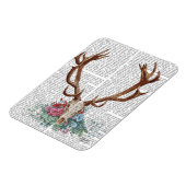 Deer Skull met bloemen 2 Magneet (Linkerzijde)
