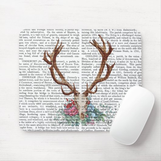 Deer Skull met bloemen 2 Muismat (Met muis)