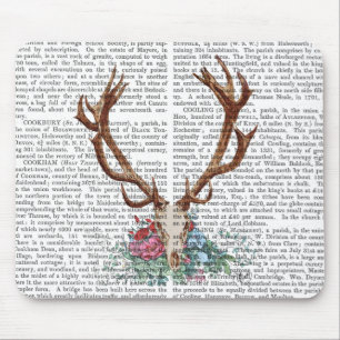 Deer Skull met bloemen 2 Muismat
